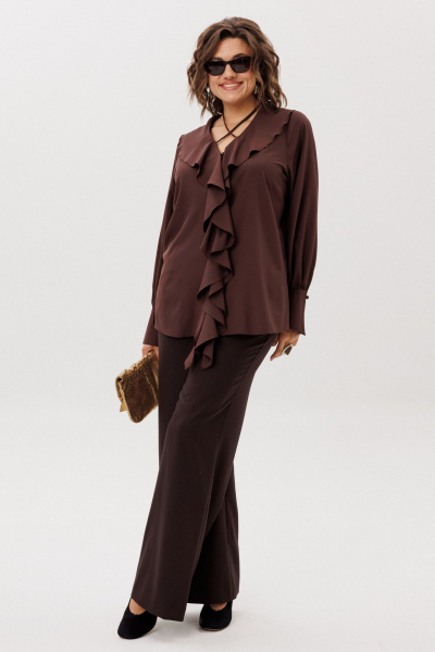 Блуза Anelli 1679 пряный_какао - фото 3