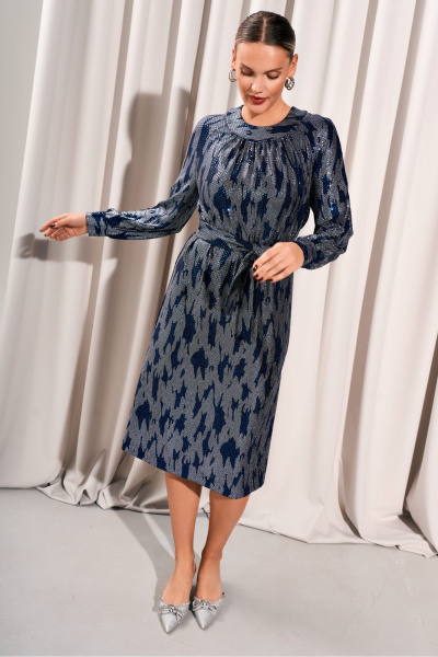 Элегантное демисезонное платье с сборками и отрезной деталью Lissana 4993 - фото 4