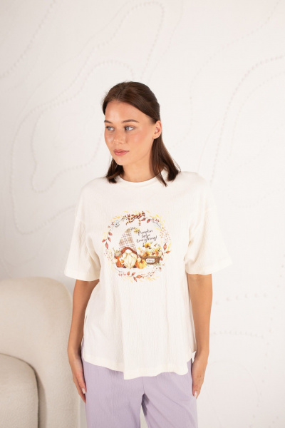 Брюки, майка Купалинка 38600G.158-164 к.молочный,лиловый - фото 2