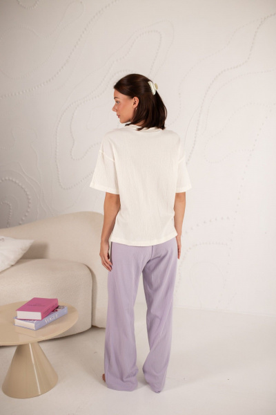 Брюки, майка Купалинка 38600G.158-164 к.молочный,лиловый - фото 6