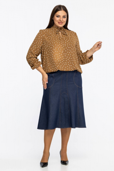 Блуза Avila 1001 светло-коричневый - фото 5