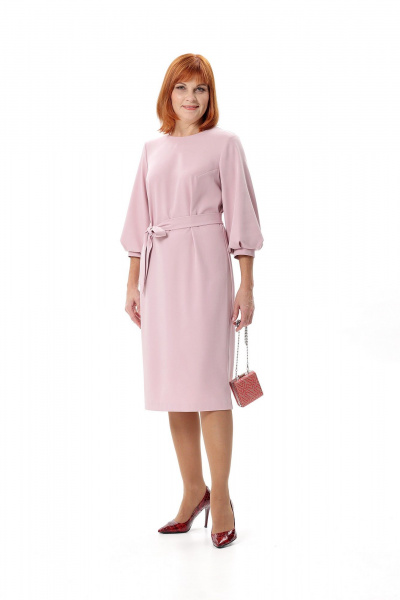 Платье с талевыми вытачками и шлицей Соджи 578 пудровый - фото 2