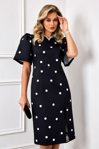 Платье AGATTI 5888 черный_с_белым_горохом - фото 7