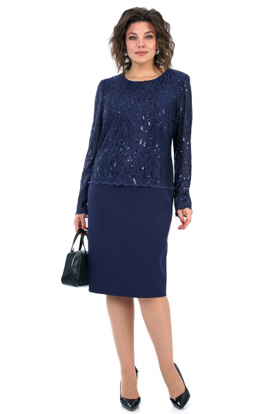 Платье Alani Collection 2458 синий - фото 1