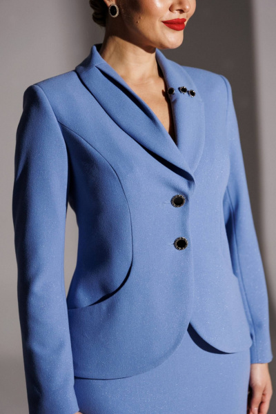 Жакет, юбка Мода Юрс 25-2942 голубой - фото 2