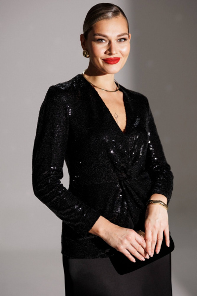 Жакет, юбка Мода Юрс 25-2881 черный - фото 5