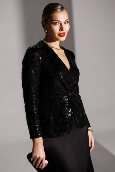 Жакет, юбка Мода Юрс 25-2881 черный - фото 3