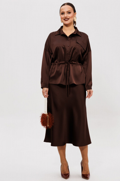 Рубашка, юбка Mubliz 252 коричневый - фото 10