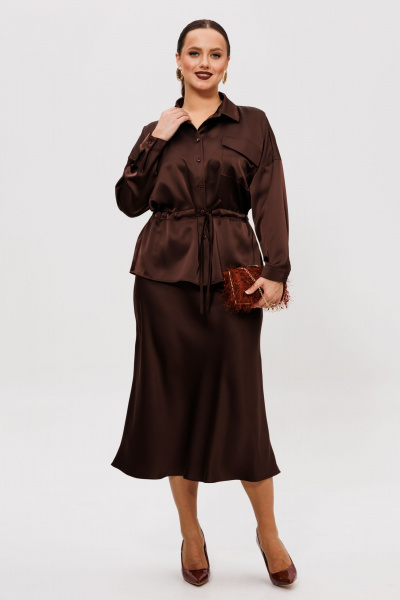 Рубашка, юбка Mubliz 252 коричневый - фото 2