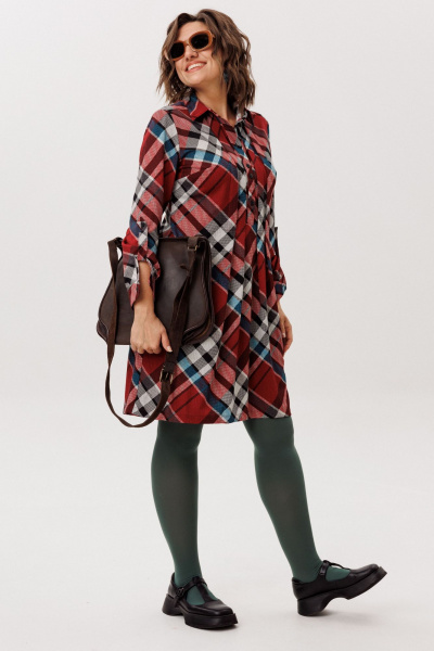 Платье Anelli 1769 бордовая_шотландка - фото 10