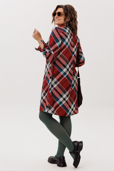 Платье Anelli 1769 бордовая_шотландка - фото 6