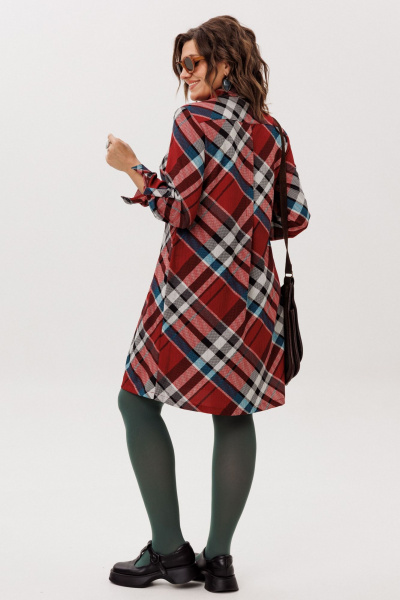 Платье Anelli 1769 бордовая_шотландка - фото 3