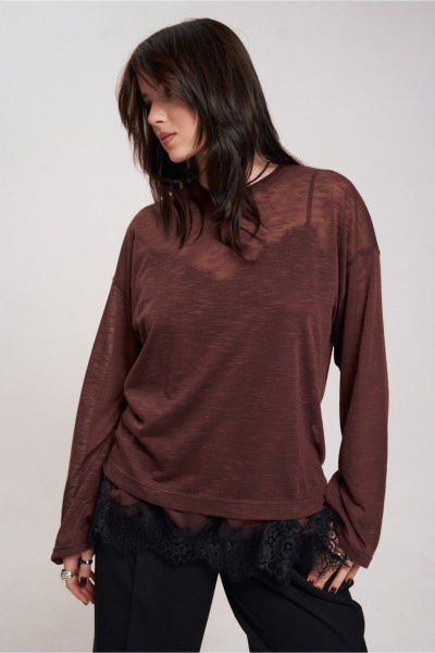 Топ JRSy 2625 шоколад_черное_кружево - фото 4