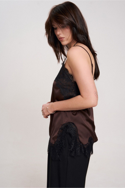 Топ JRSy 2625 шоколад_черное_кружево - фото 3