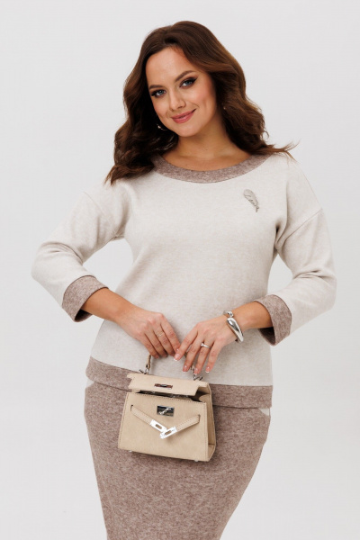 Джемпер, юбка Galean Style 786.1 коричневый - фото 17