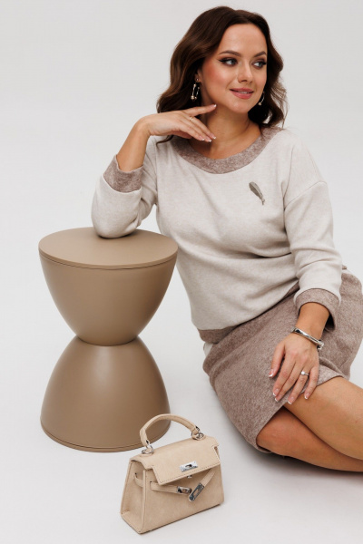 Джемпер, юбка Galean Style 786.1 коричневый - фото 10