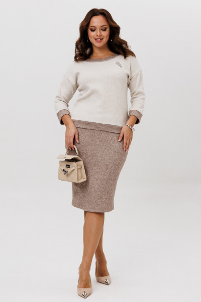 Джемпер, юбка Galean Style 786.1 коричневый - фото 2