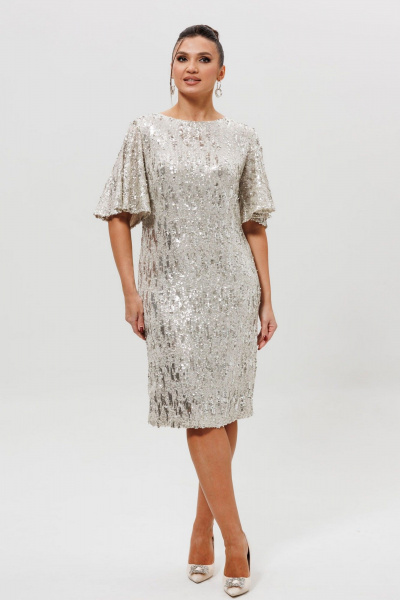 Платье Mislana 1037/1 серебро - фото 1
