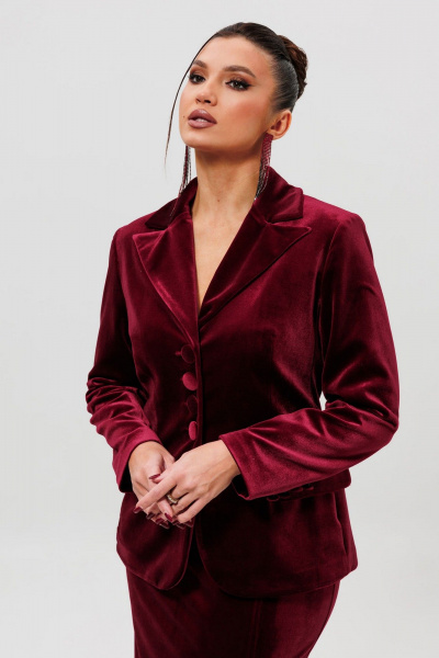 Жакет, юбка Mislana 1165/1 бордо - фото 6