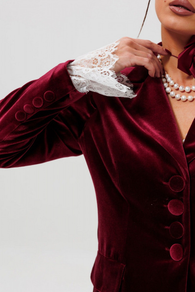 Жакет, юбка, манжеты Mislana 1165/1м бордо - фото 15