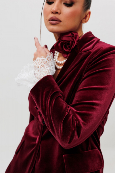 Жакет, юбка, манжеты Mislana 1165/1м бордо - фото 12