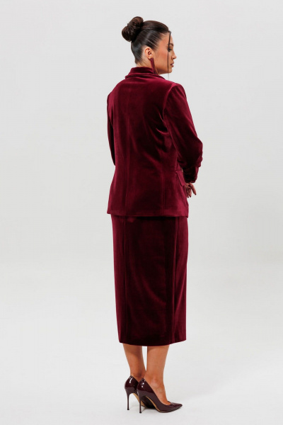 Жакет, юбка, манжеты Mislana 1165/1м бордо - фото 6