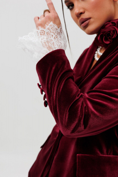 Брюки, жакет, манжеты Mislana 1169/1м бордо - фото 7