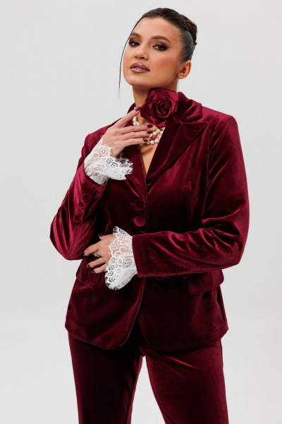 Брюки, жакет, манжеты Mislana 1169/1м бордо - фото 3