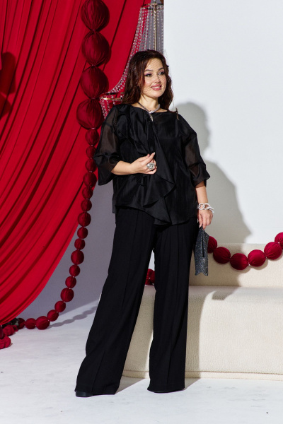 Блуза, брюки, топ Vittoria Queen 27213 черный - фото 1