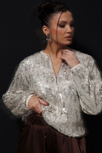 Бомбер Mislana 1279 серебро - фото 4