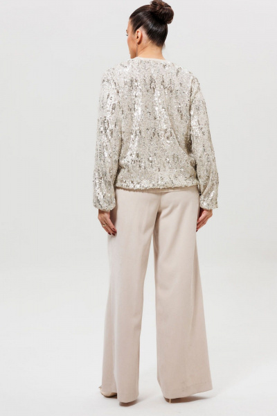 Брюки, бомбер Mislana 1279к серебро/беж - фото 8