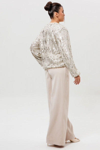 Брюки, бомбер Mislana 1279к серебро/беж - фото 7