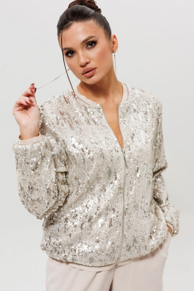 Брюки, бомбер Mislana 1279к серебро/беж - фото 5