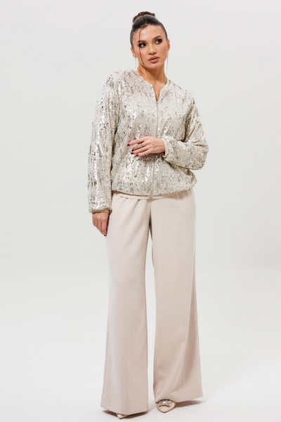 Брюки, бомбер Mislana 1279к серебро/беж - фото 3