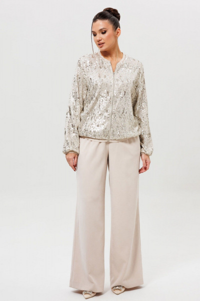 Брюки, бомбер Mislana 1279к серебро/беж - фото 2