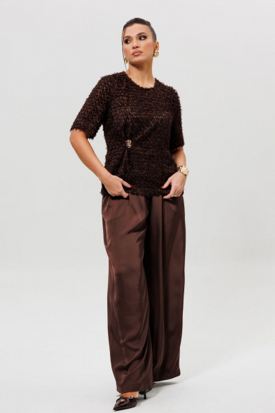 Блуза, брюки Mislana 1280к шоколад - фото 11