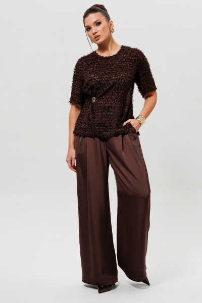 Блуза, брюки Mislana 1280к шоколад - фото 1