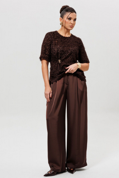 Блуза, брюки Mislana 1280к шоколад - фото 7