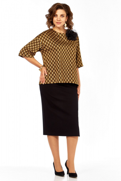 Блуза, юбка Matini 1.1805 черно-коричневый - фото 9