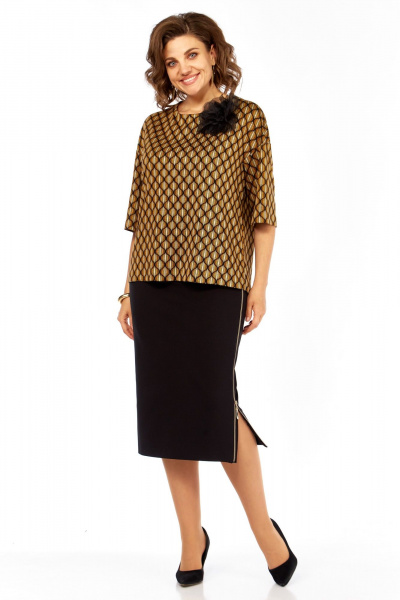 Блуза, юбка Matini 1.1805 черно-коричневый - фото 7