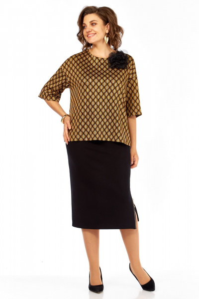 Блуза, юбка Matini 1.1805 черно-коричневый - фото 6