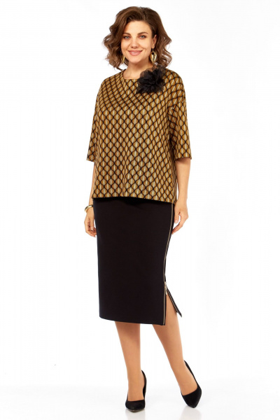 Блуза, юбка Matini 1.1805 черно-коричневый - фото 3