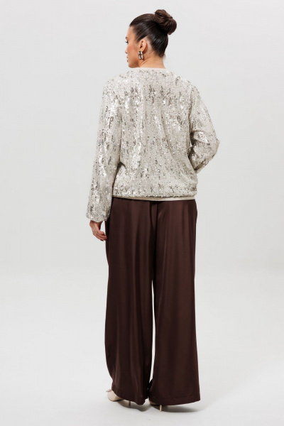 Брюки, бомбер Mislana 1283/1 серебро/шоколад - фото 8