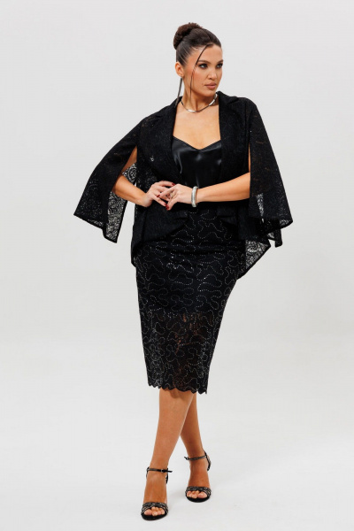 Жакет, юбка Mislana 1286 черный - фото 6