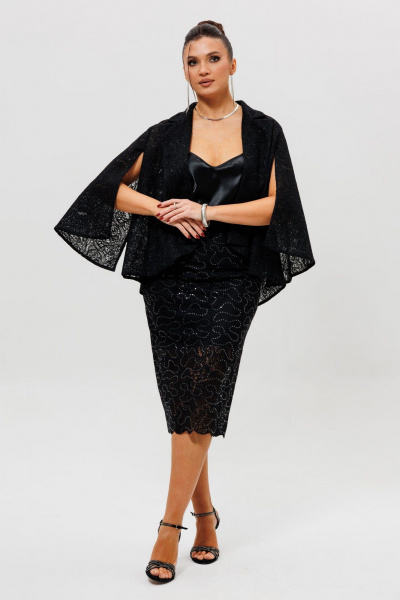 Жакет, юбка Mislana 1286 черный - фото 5