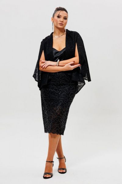 Жакет, юбка Mislana 1286 черный - фото 4
