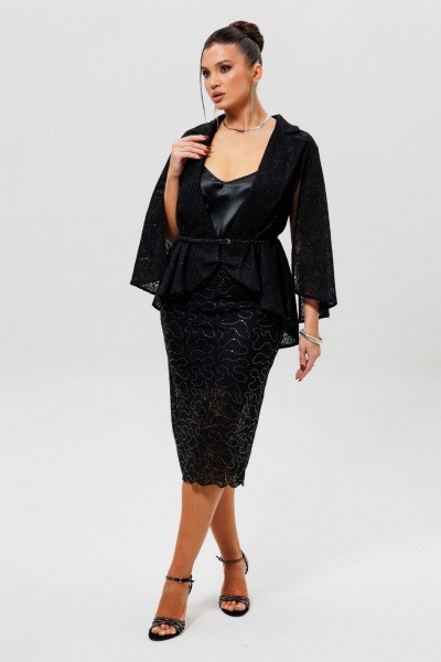 Блуза, жакет, юбка Mislana 1286/1 черный - фото 10