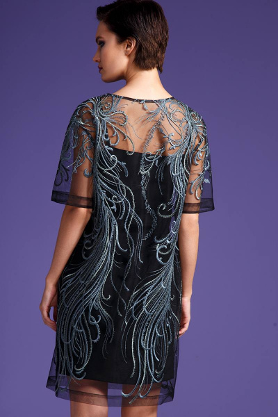 Платье LaVeLa L1894 изумрудный/черный - фото 2