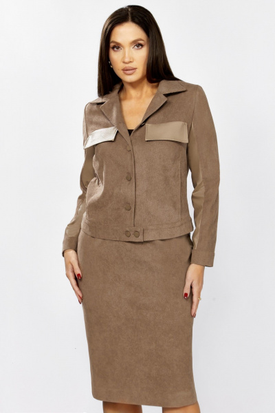 Жакет, юбка Мишель стиль 1334 бежевый - фото 7