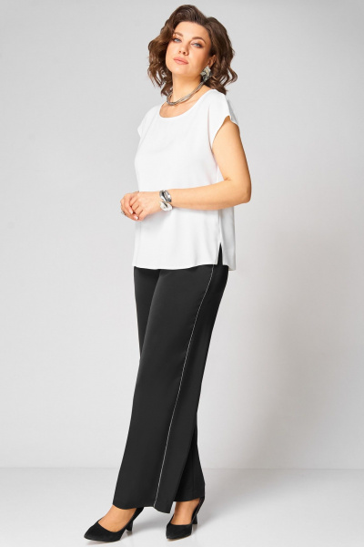Блуза, брюки, топ Мишель стиль 1338 черно-белый - фото 10
